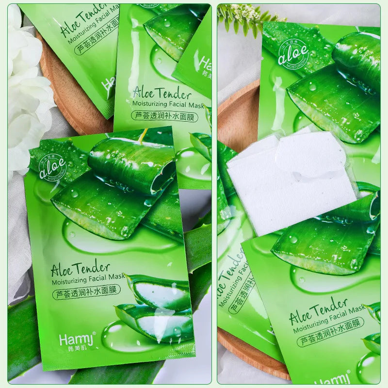 10PCS Natural Aloe Vera Face Masks