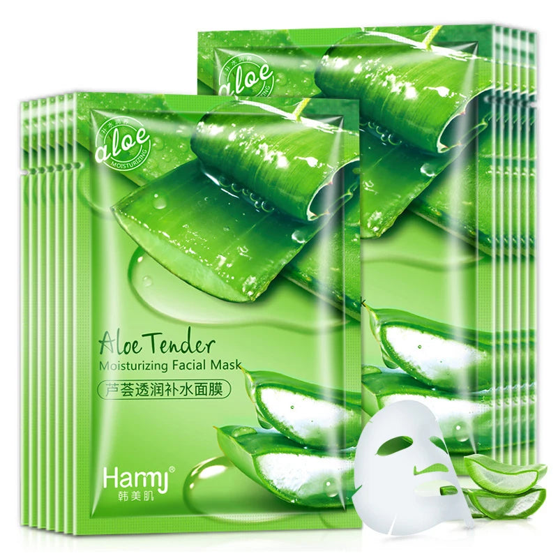 10PCS Natural Aloe Vera Face Masks