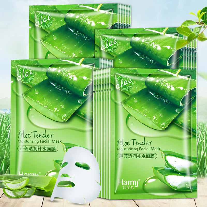 10PCS Natural Aloe Vera Face Masks