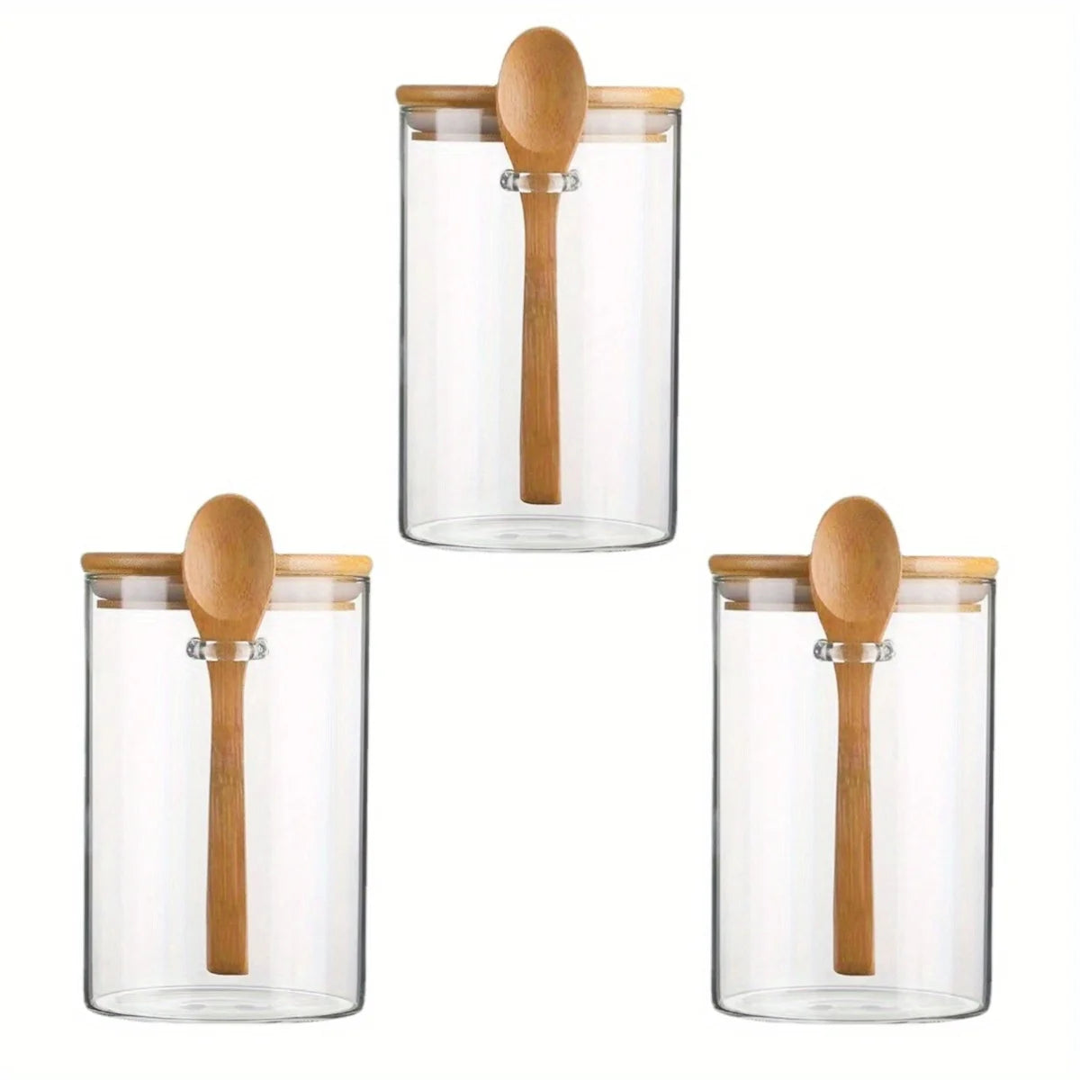 18oz Airtight Glass Jars With Lids & Spoons