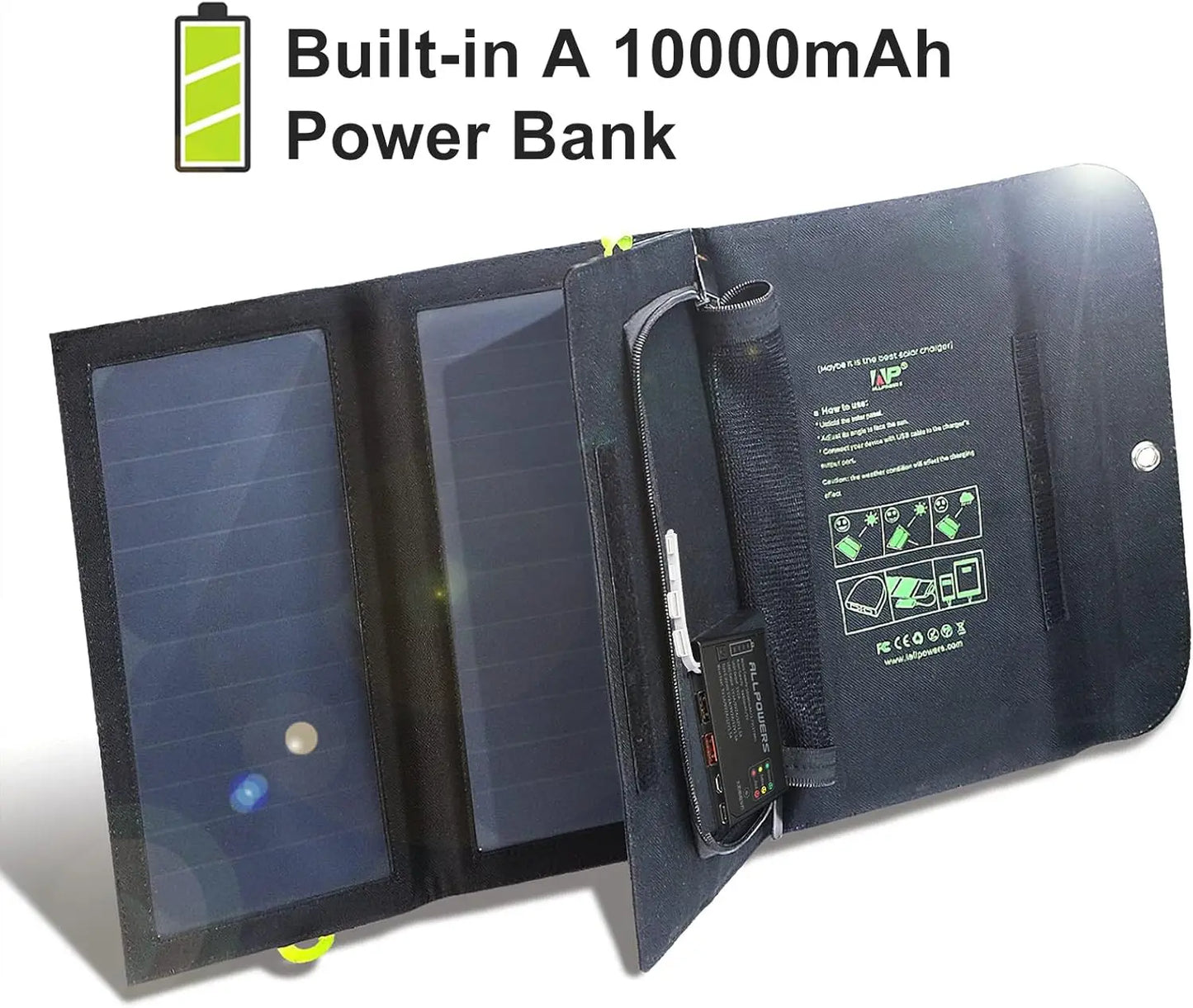 21W Foldable Solar Charger with Battery