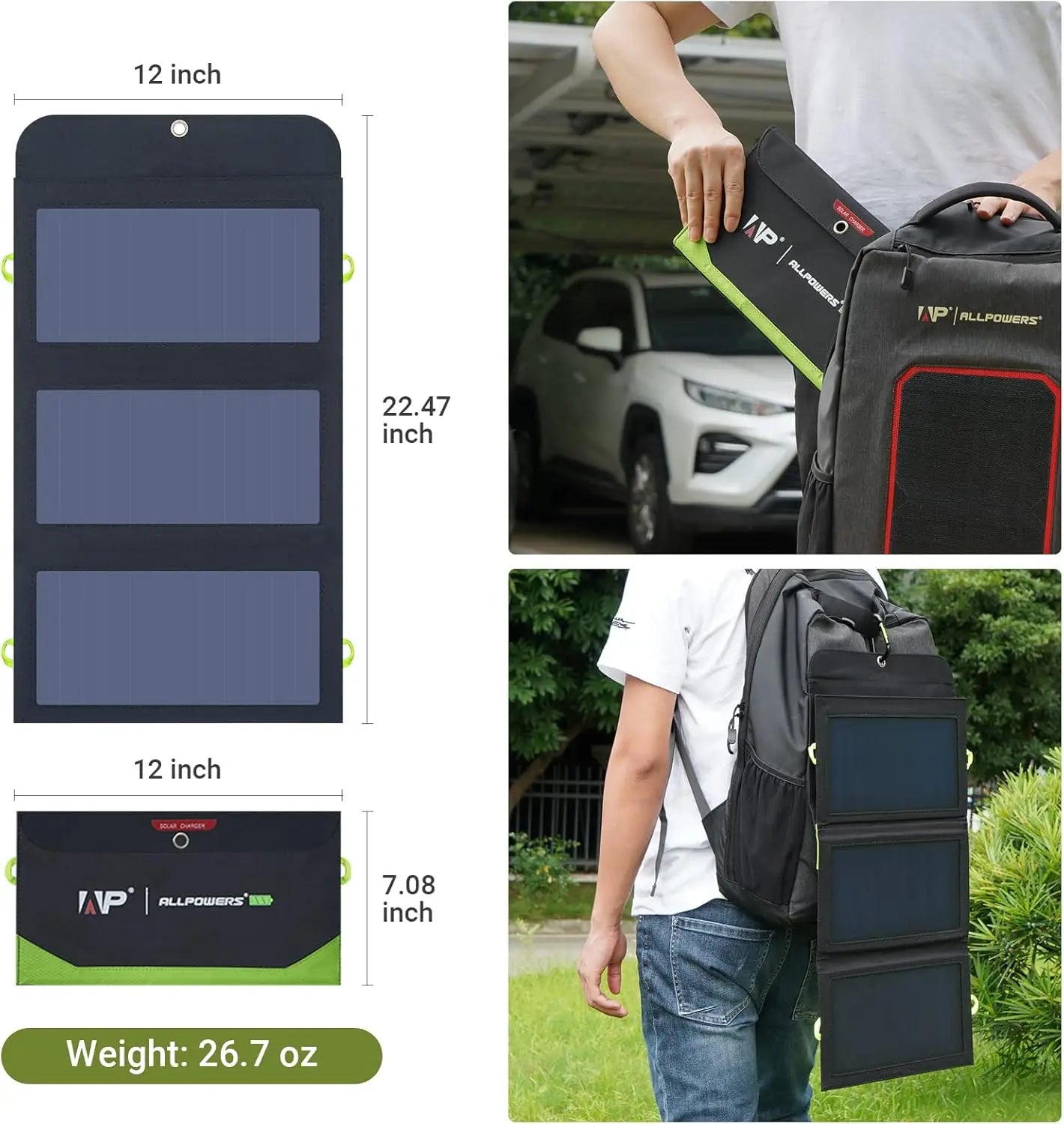 21W Foldable Solar Charger with Battery